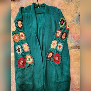 Blakeley Cardigan Hobo Retro Hippie Ps Crocheted Sleeves